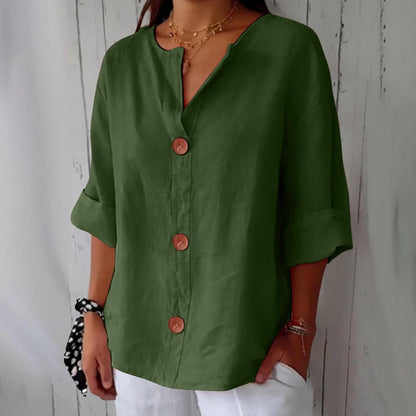 Noora™ Linen Button Blouse