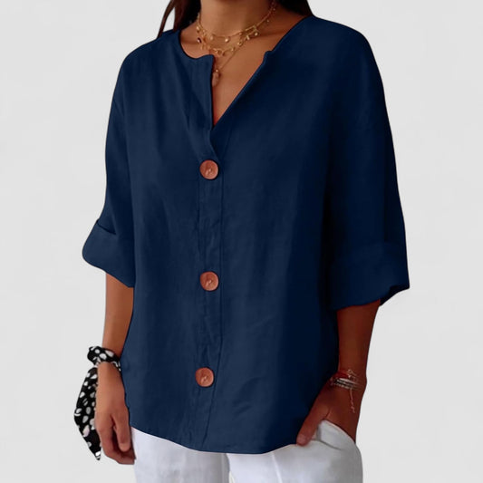 Noora™ Linen Button Blouse