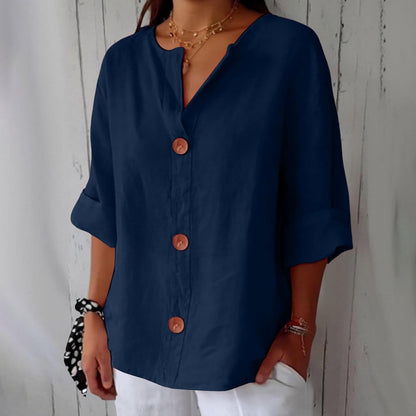 Noora™ Linen Button Blouse
