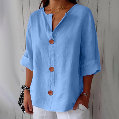 Noora™ Linen Button Blouse