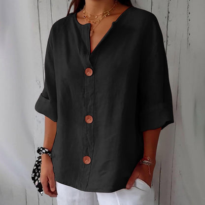 Noora™ Linen Button Blouse