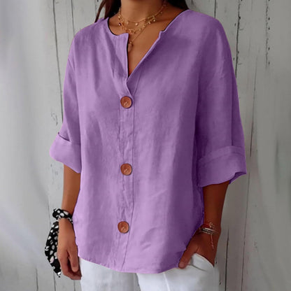 Noora™ Linen Button Blouse