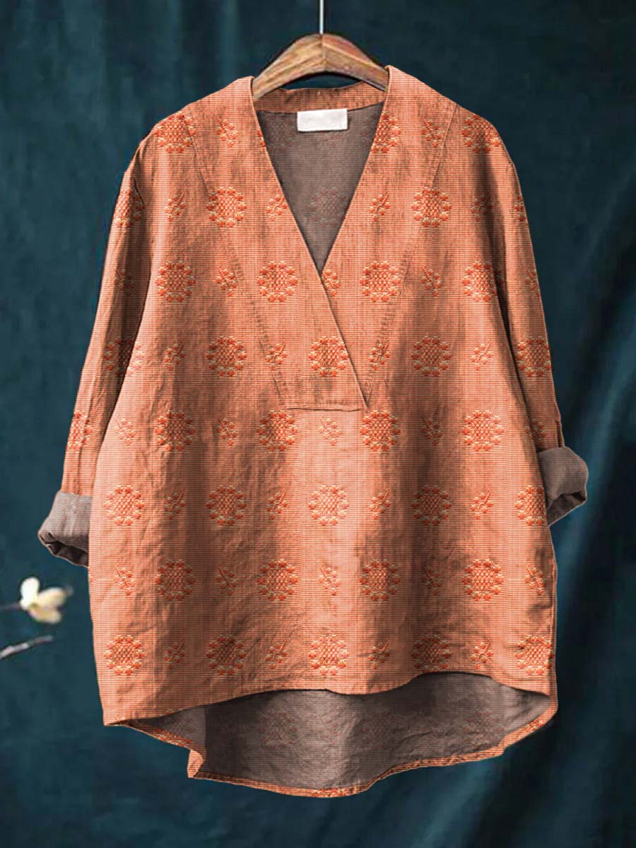 Cara™ Patterned Linen Blouse
