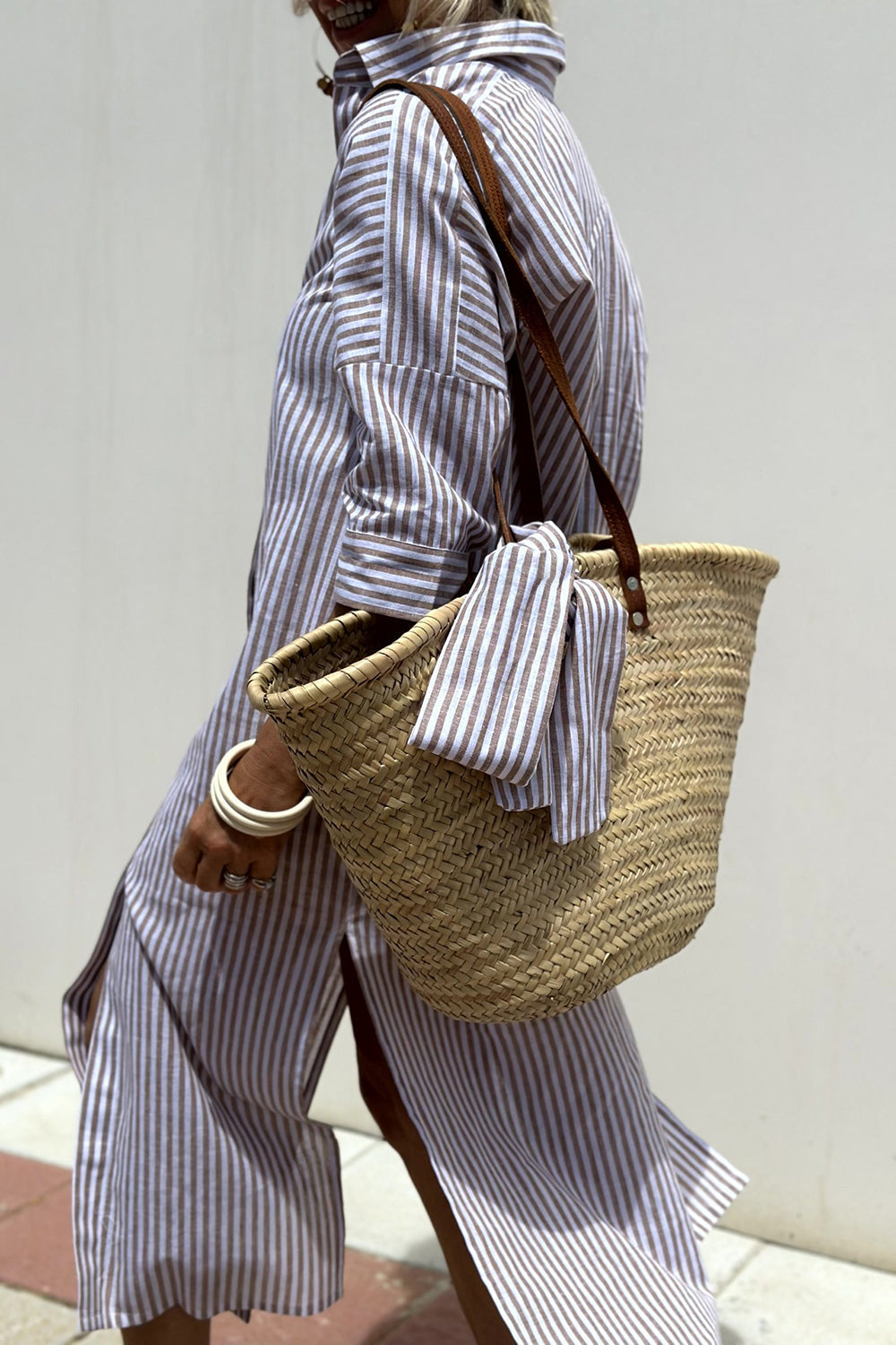 Rylin™ - Elegant striped shirt dress