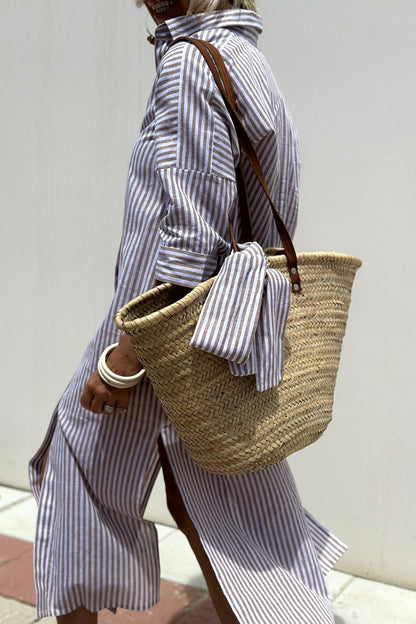 Rylin™ - Elegant striped shirt dress