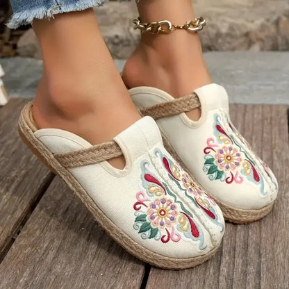 Kathy™ – Women’s Cotton Sandals with Floral Print