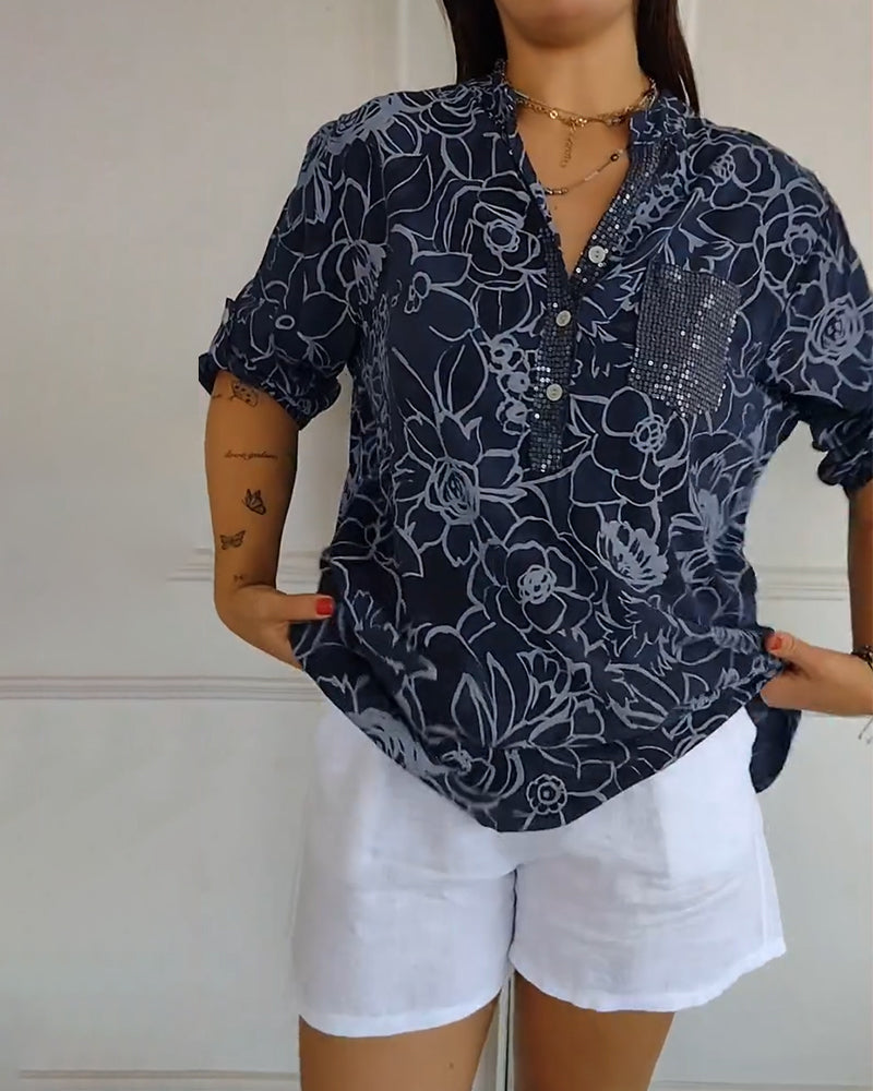 Julianna™ V-neck Floral Blouse