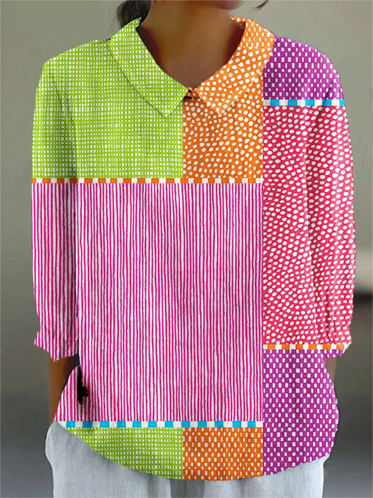 Megan™ Colourful Patchwork Blouse