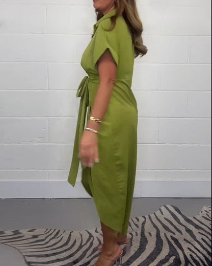 Azura™ - Belted Midi Shirt Dress