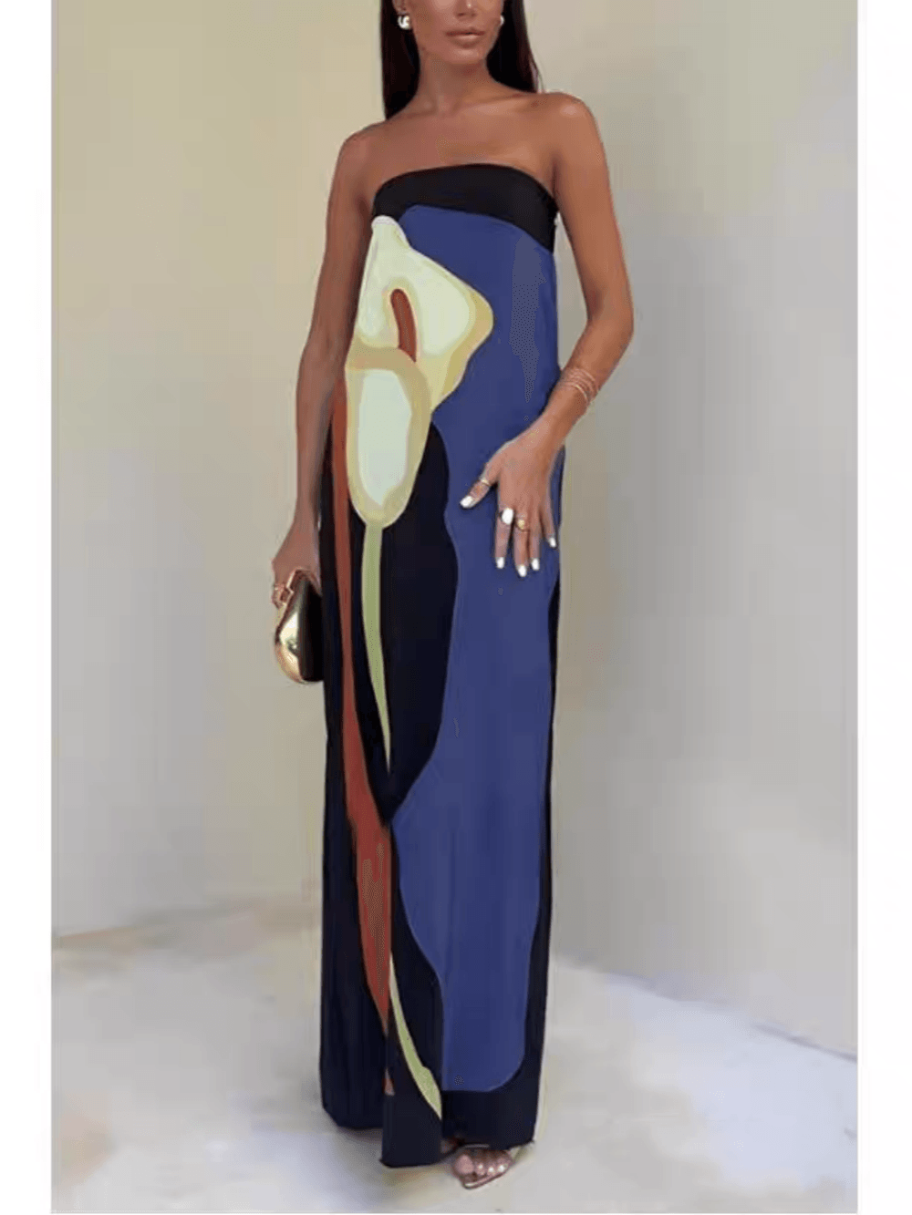 Miahri™ - Strapless Printed Maxi Dress