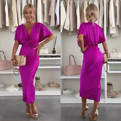 Luciana™ Satin Midi Dress