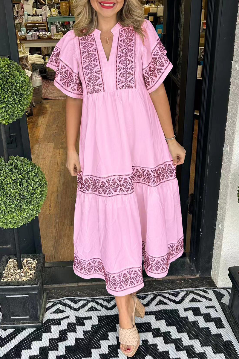 Cara™ Bohemian Embroidered Maxi Dress