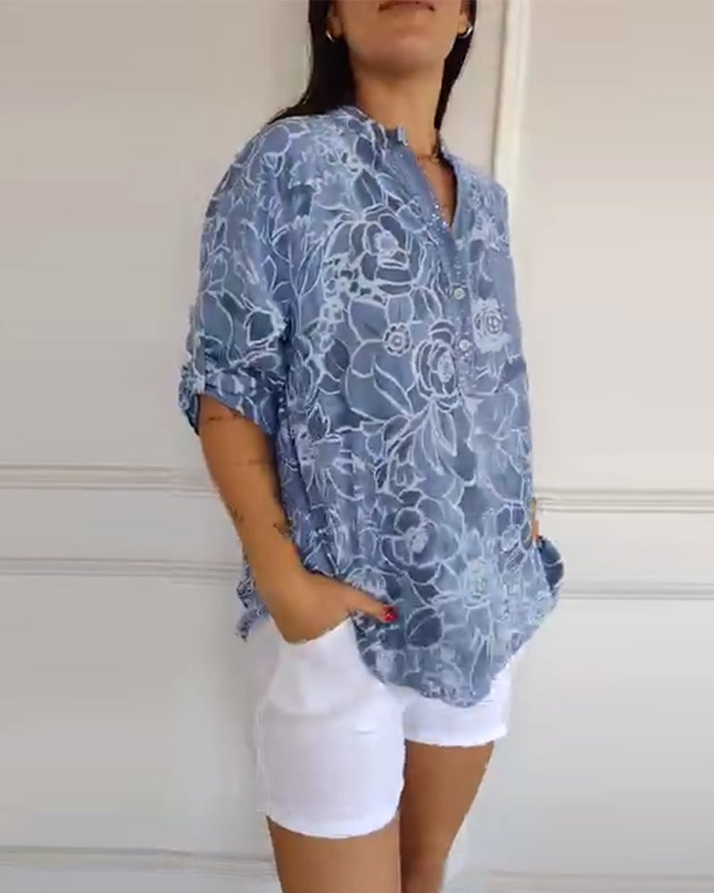Julianna™ V-neck Floral Blouse