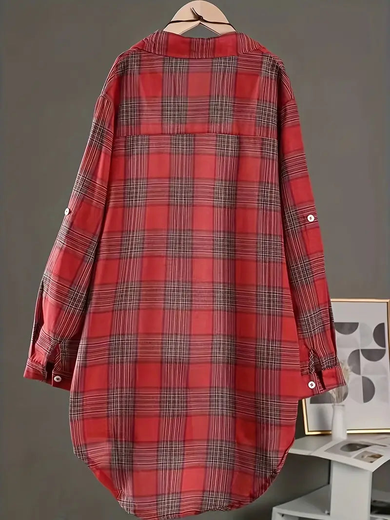 Zaina™- Plaid Print Shirt