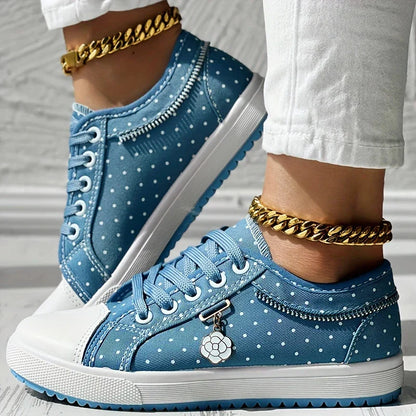 Lara™ - Women's Sneakers with Floral Pattern and Mesh