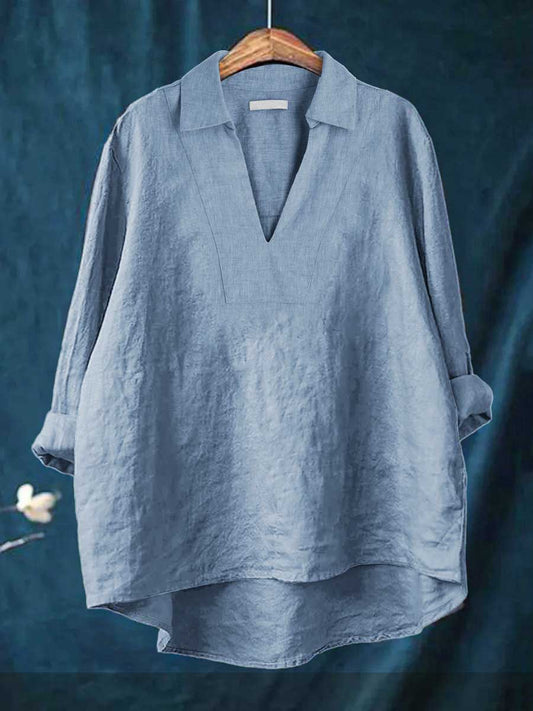 Claudina™ Linen V-Neck Blouse