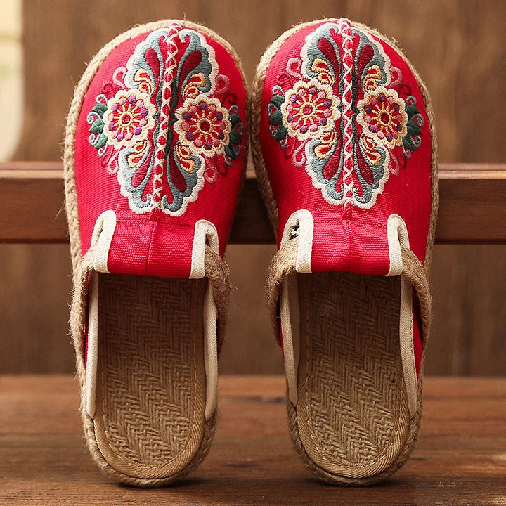 Kathy™ – Women’s Cotton Sandals with Floral Print