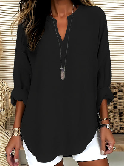 Demi™- Long Sleeve V-Neck Top