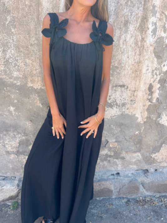 Milashka™ - Floral Strap Long Dress