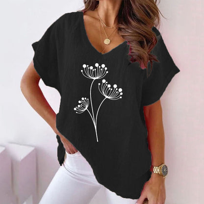 Frida™ - Floral V-Neck Cotton Blouse