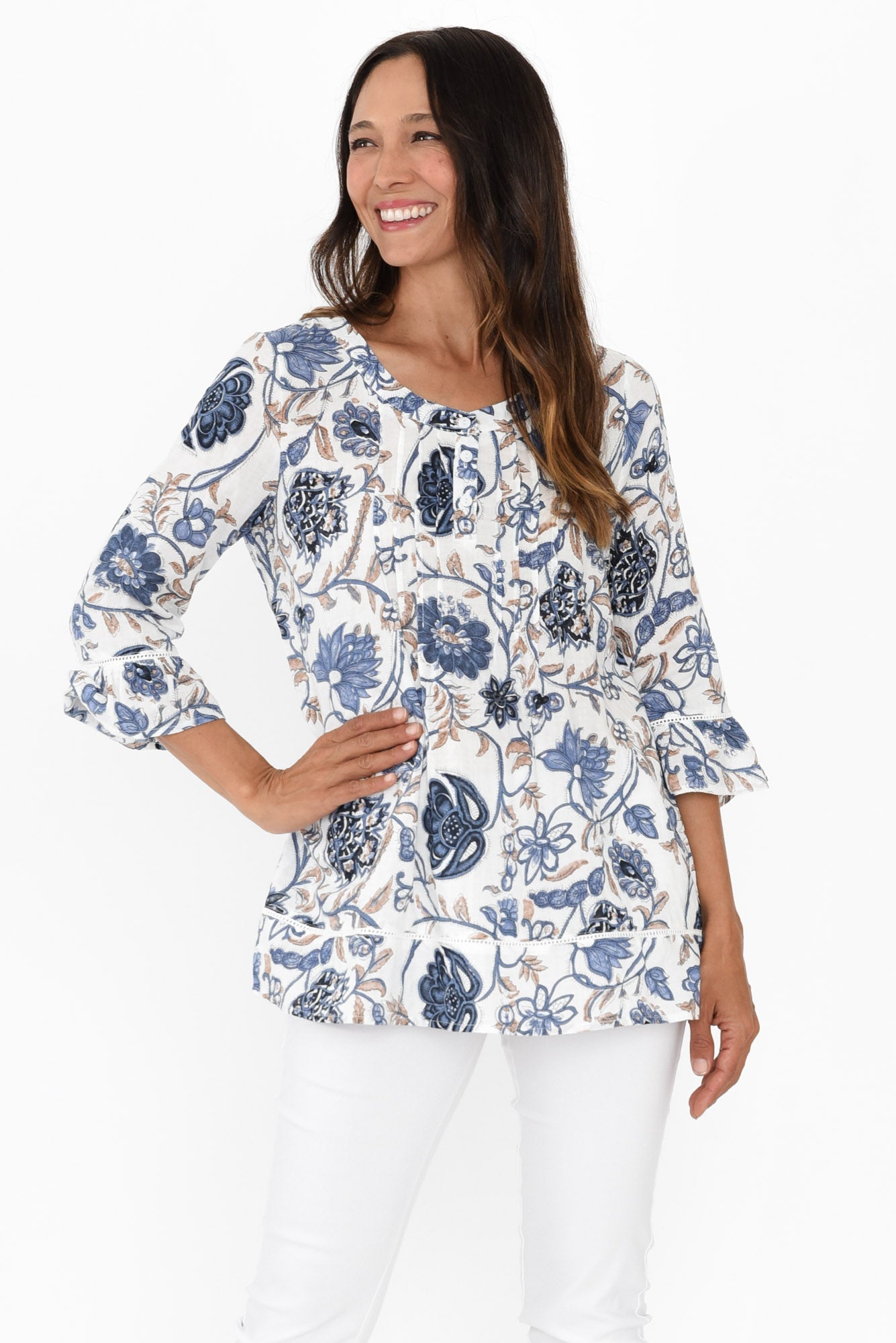 Masie™- Cotton Sleeved Top