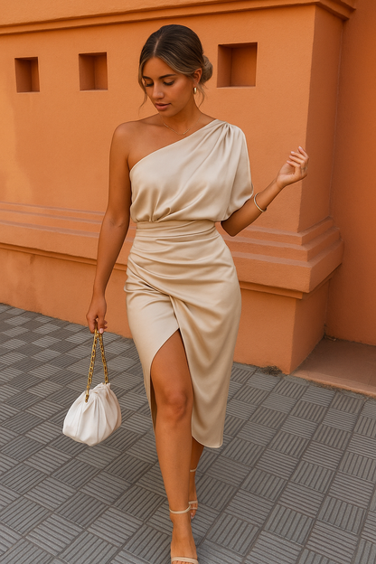 Dhalia™ – Satin One-Shoulder Dress