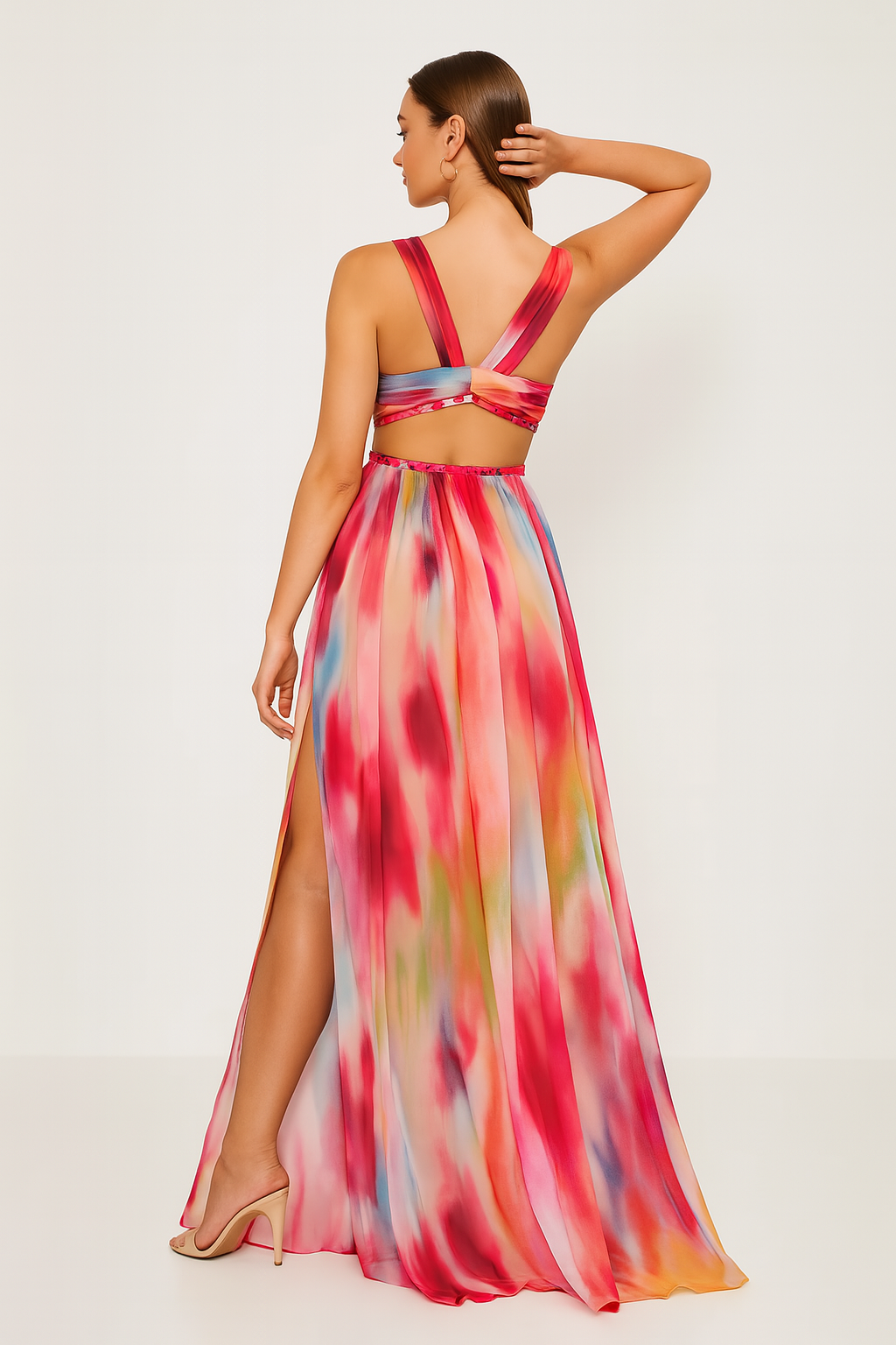 Freya™ - High Slit Painted Maxi Dress