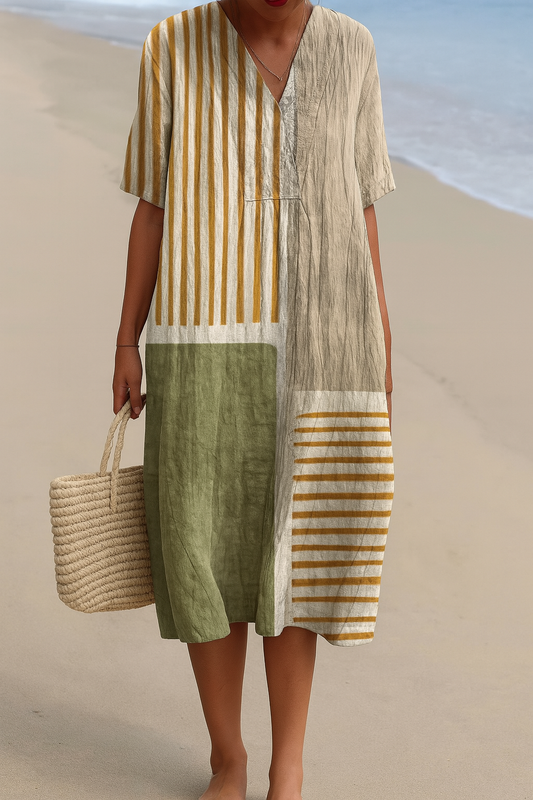 Bella™ - Striped V-Neck Dress