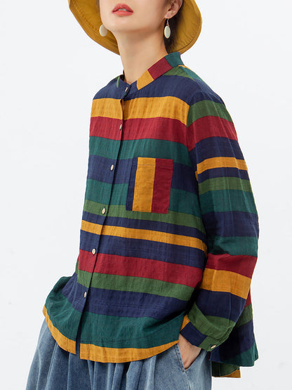 Sylvia™ – Retro Striped Shirt