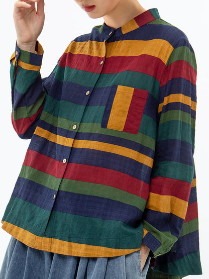 Sylvia™ – Retro Striped Shirt