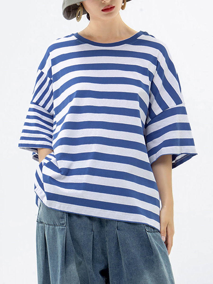 Olivine™ – Breezy Stripe T-shirt