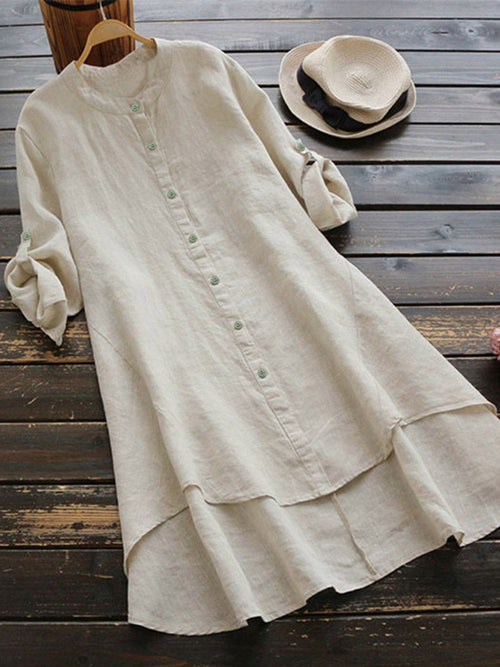 Chona™ - Casual linen shirt dress for women