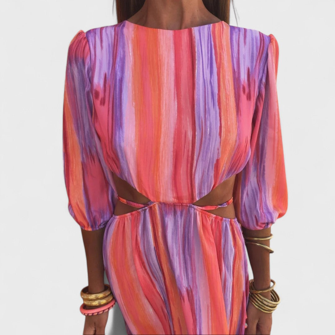 Eula™ – Colourful Cut-Out Maxi Dress
