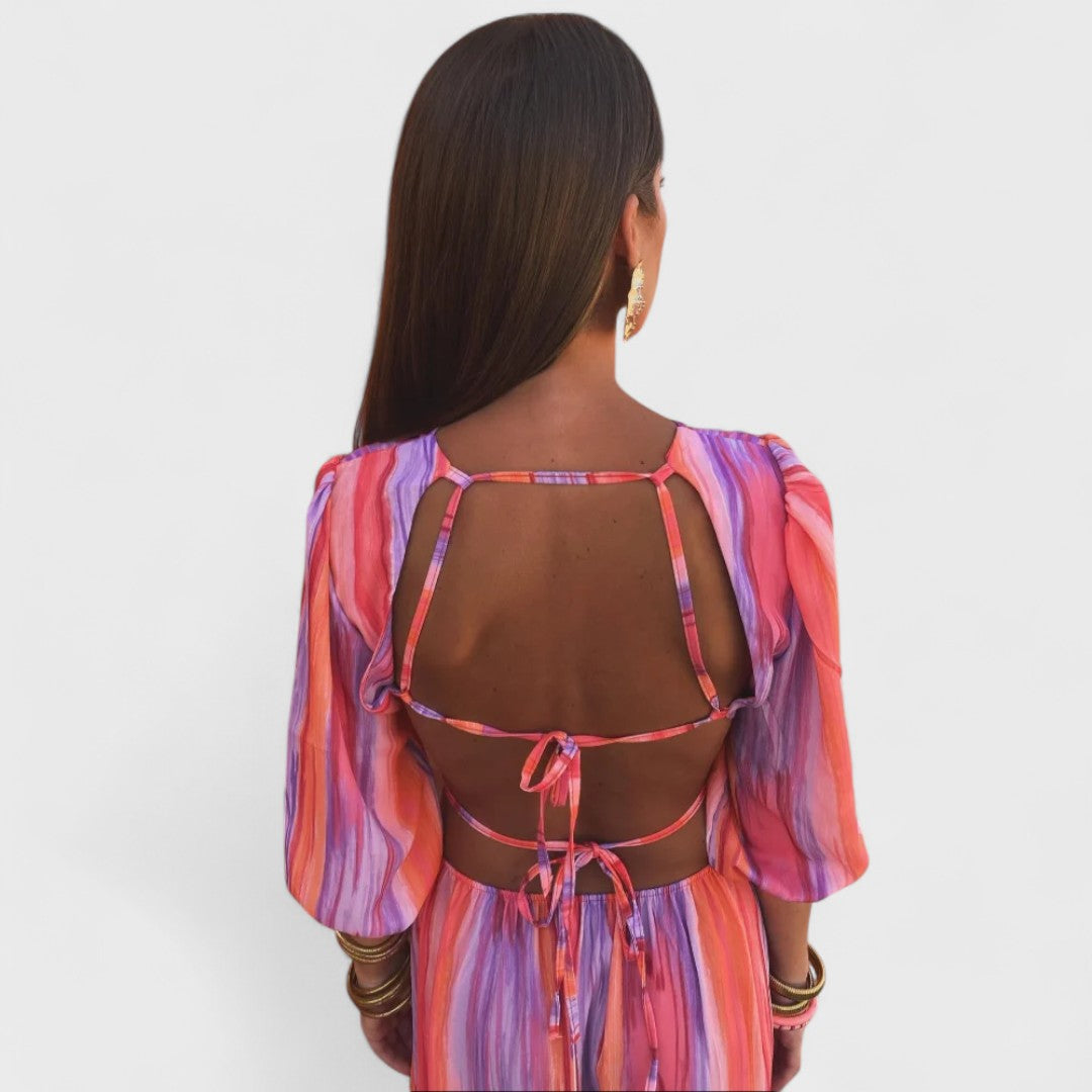 Eula™ – Colourful Cut-Out Maxi Dress