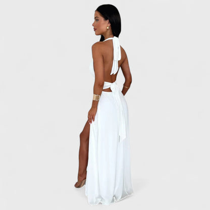 Fayzandra™ – Halter Neck Slit Dress