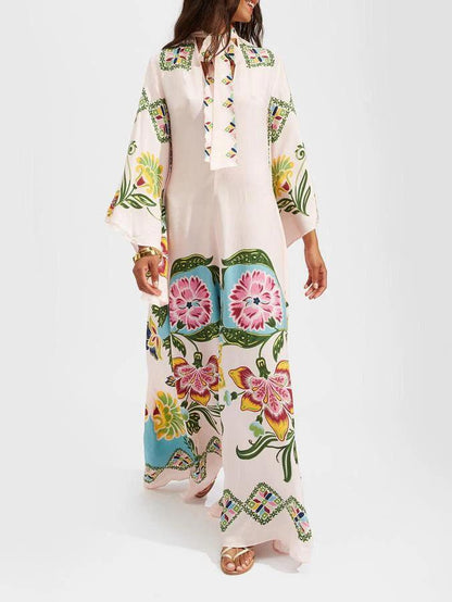 Lindsay™ - Floral Print Flowing Maxi Dress