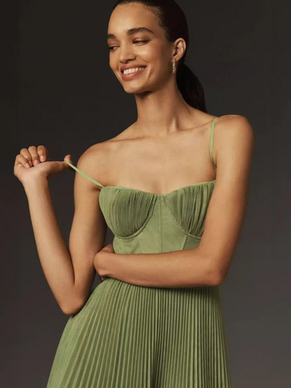 Jasira™ - Pleated Skirt Corset Dress