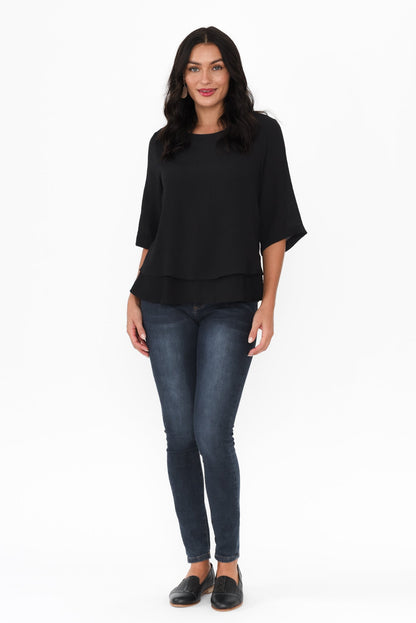 Elsie™-  Curved Hemline Top