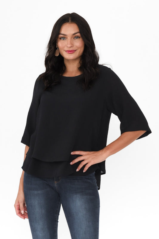 Elsie™-  Curved Hemline Top