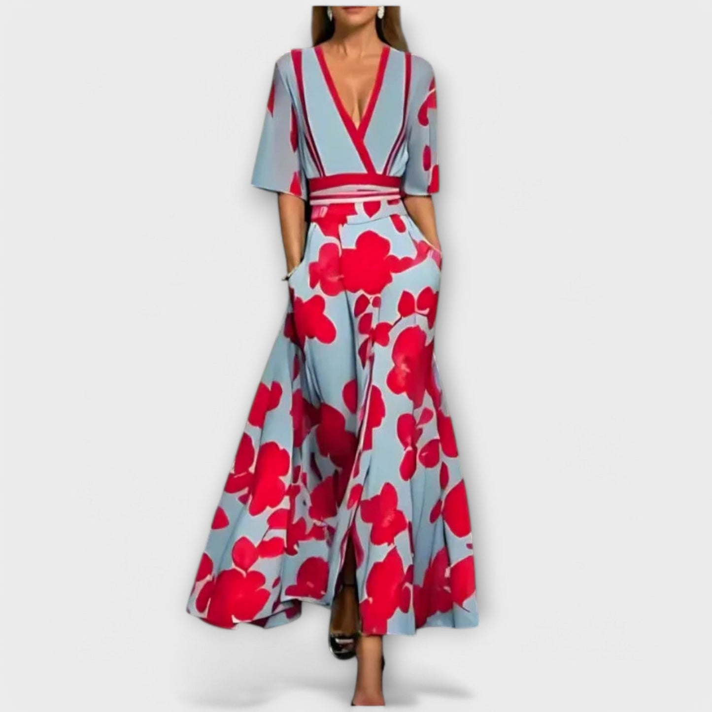 Zenaida™ – Floral V-Neck Maxi Dress