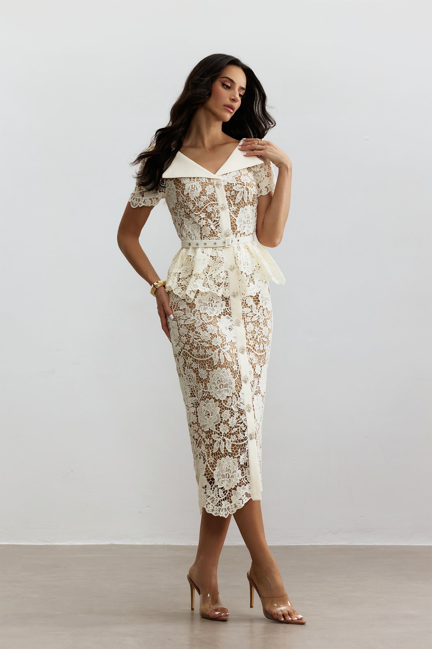 Aveline™ Lace Midi Dress