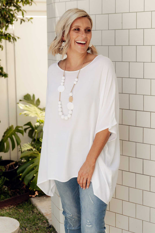 Jolie™- White Drape Top