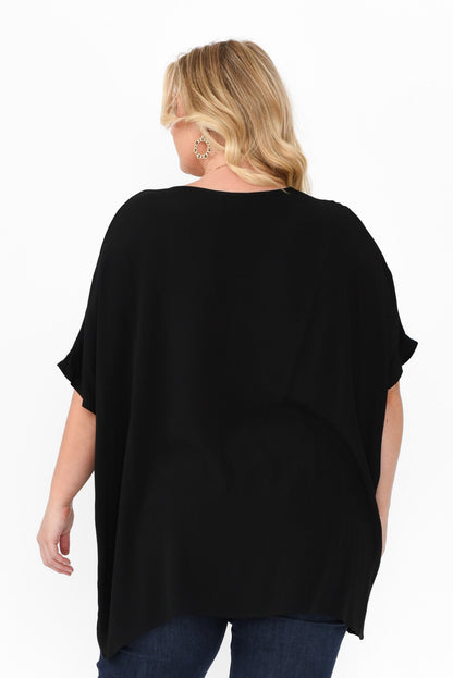 Malia™- Black Drape Top