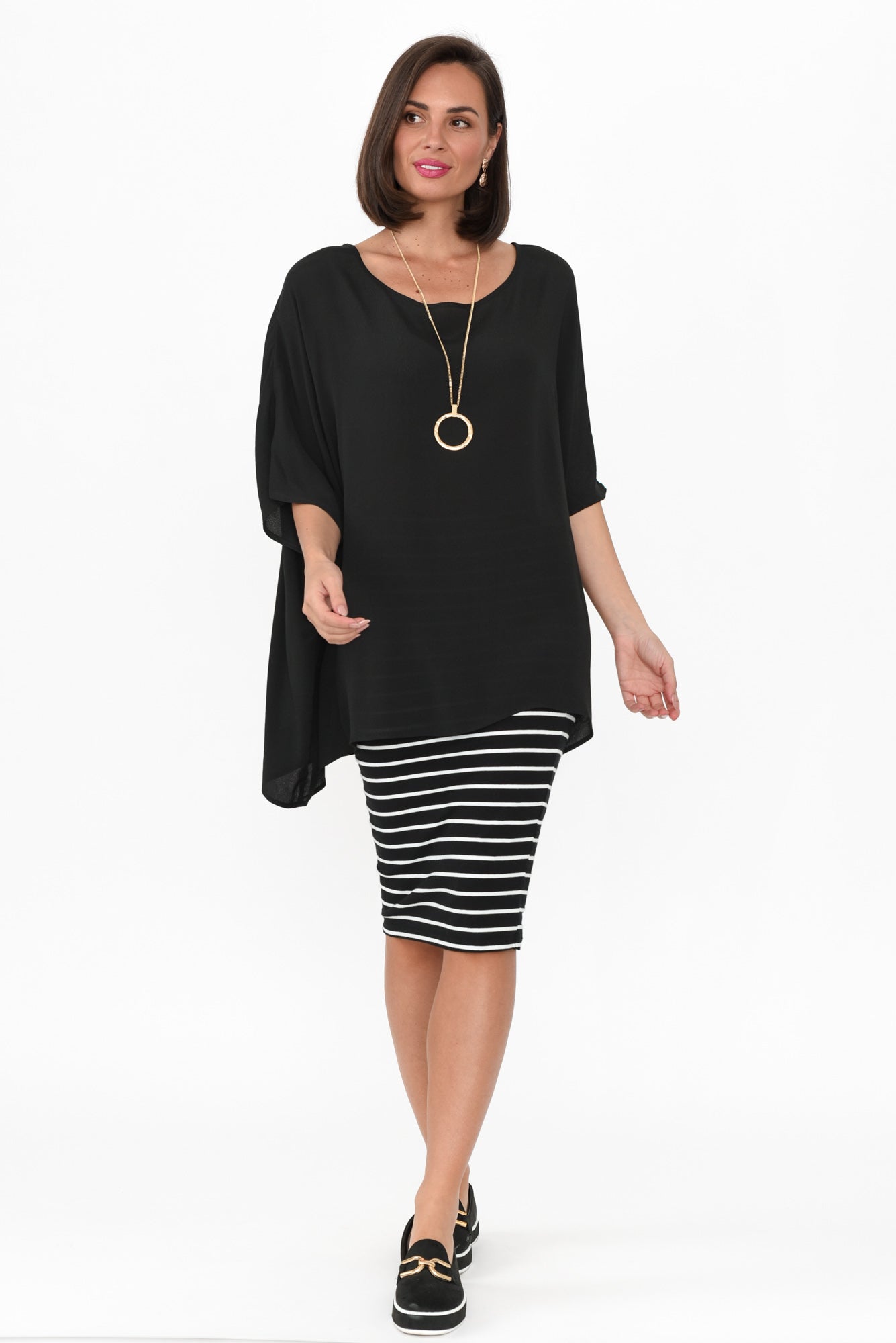 Malia™- Black Drape Top