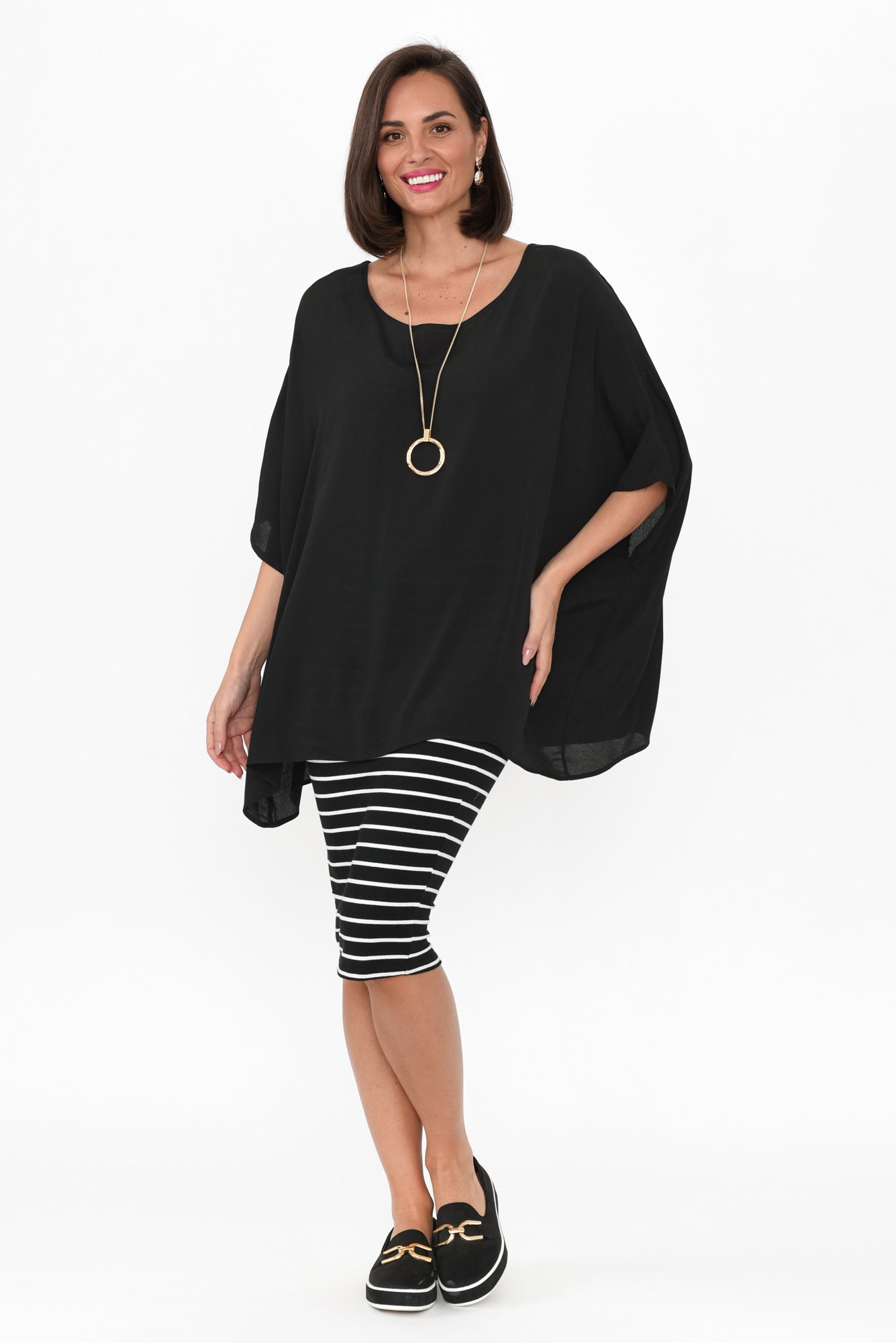 Malia™- Black Drape Top