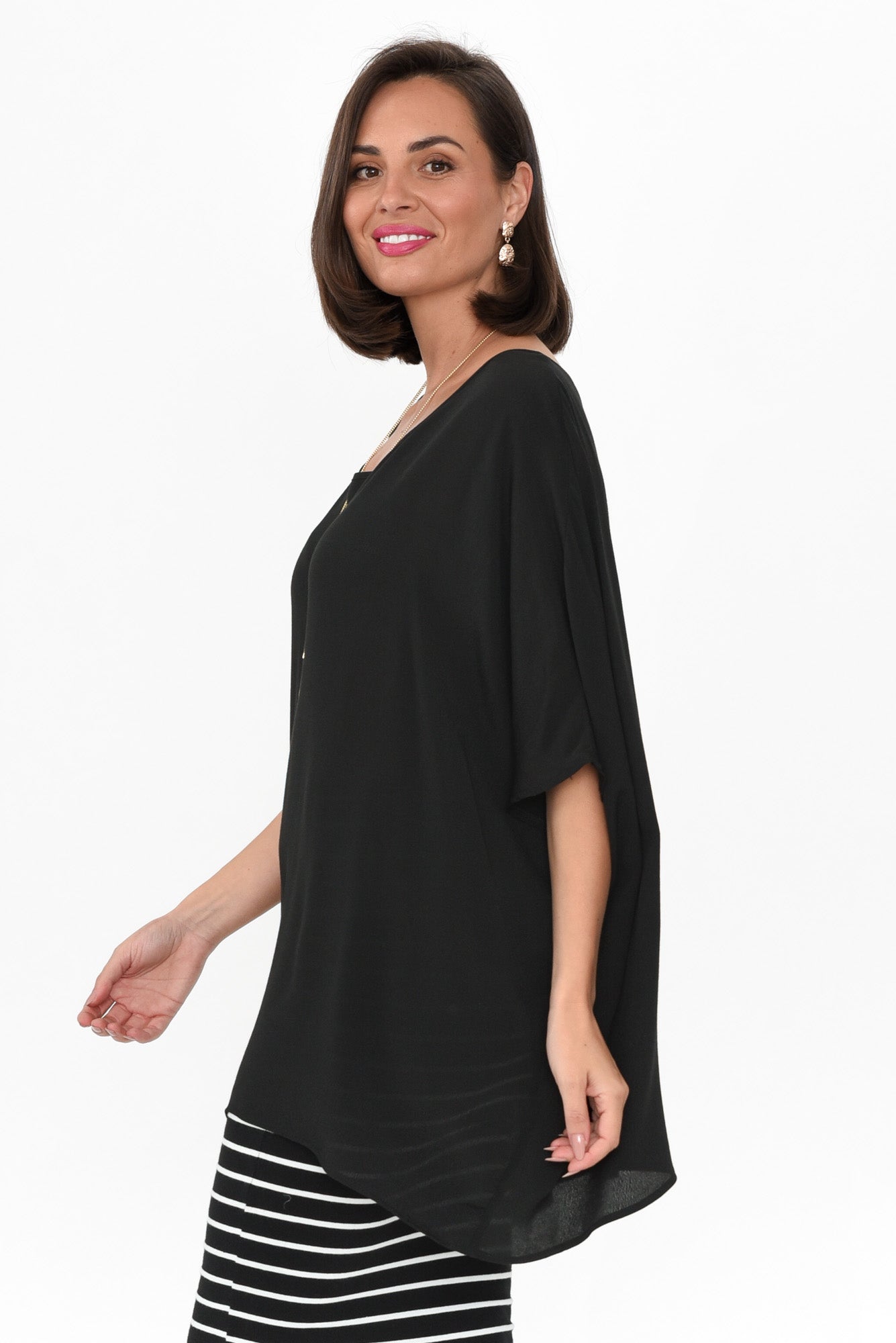 Malia™- Black Drape Top