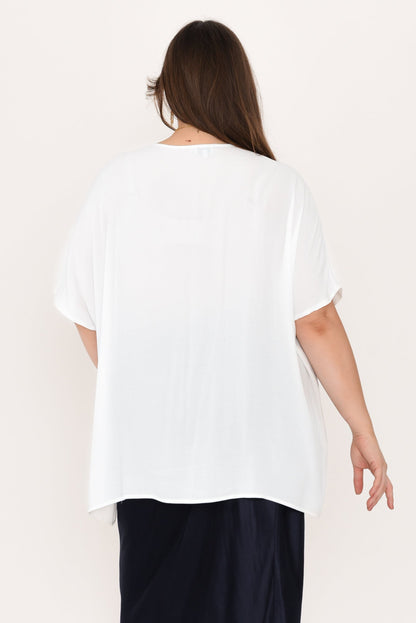 Jolie™- White Drape Top