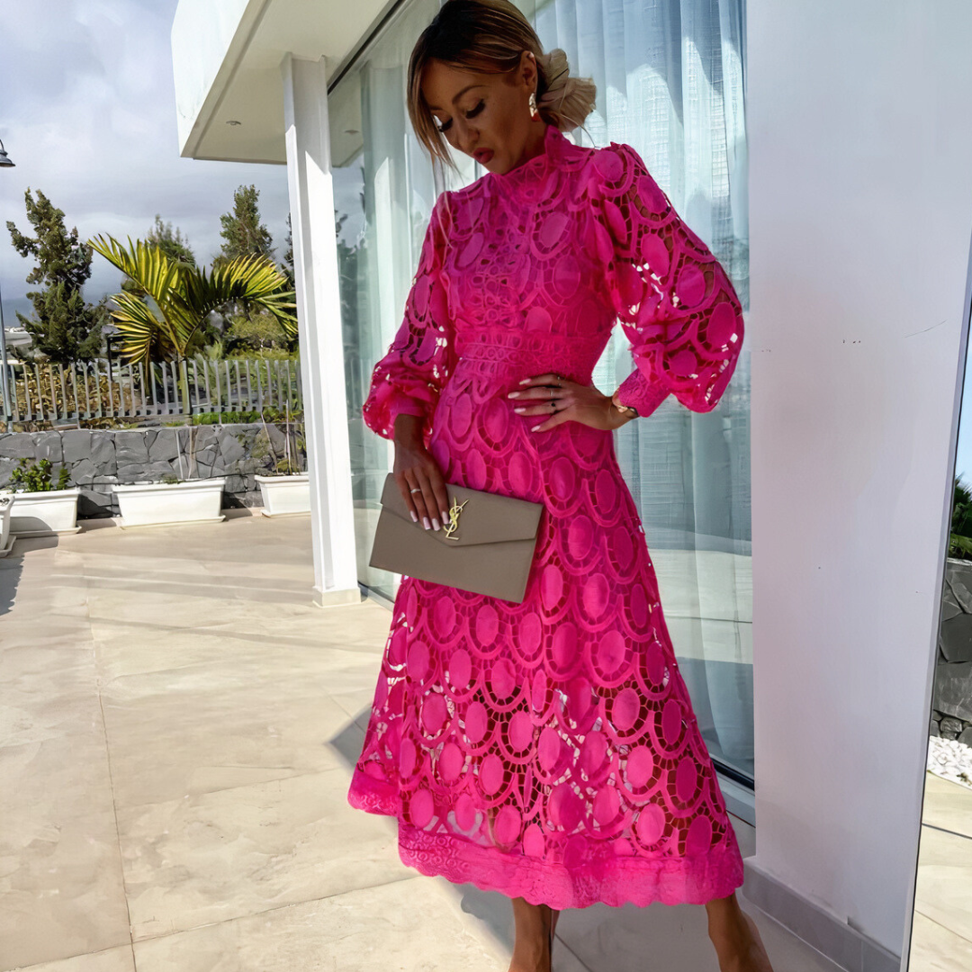 Charlize™ Elegant Lace Midi Dress