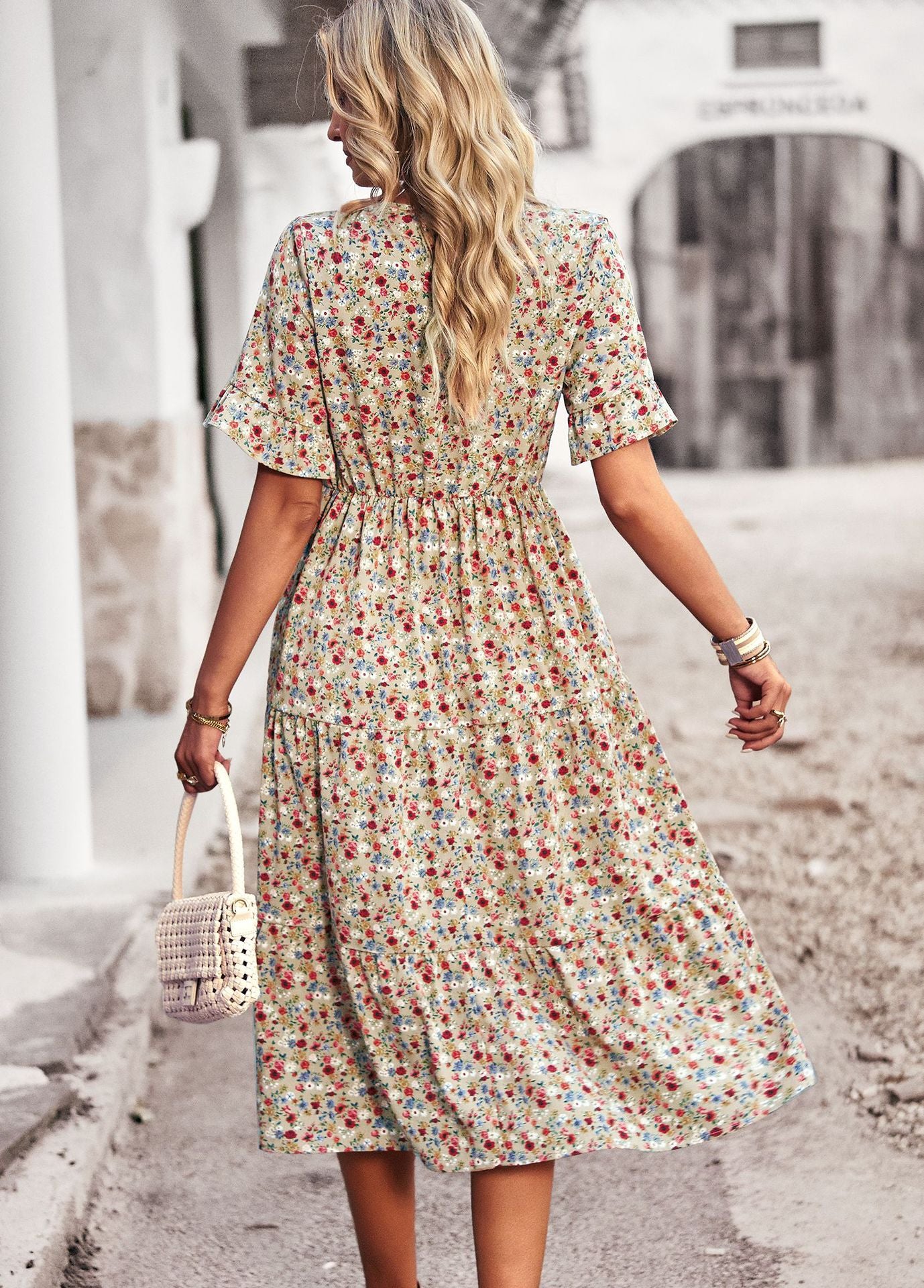 Leona™ - Floral V-Neck Dress