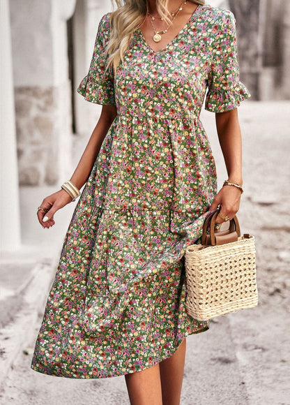 Leona™ - Floral V-Neck Dress
